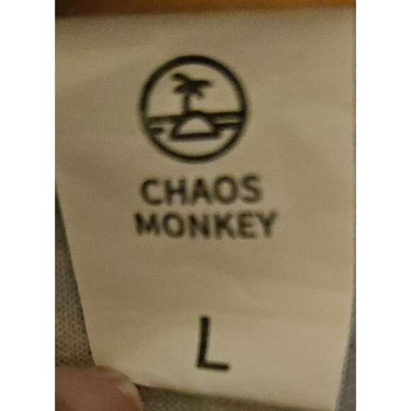 Tiger Print Long Sleeve Top With Front Zipper Detail By Chaos Monkey Large Polye - Picture 5 of 5